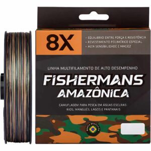 Linha Fishermans Camuflada 8x 300 Metros 0.20mm - 20 Libras Cor Marrom