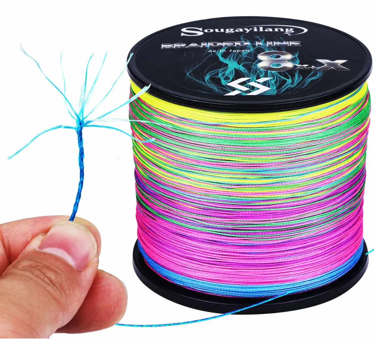 esca Linha Multifilamento Sougayilang 8 Fios 8x Linha Colorido 300m 0.26mm